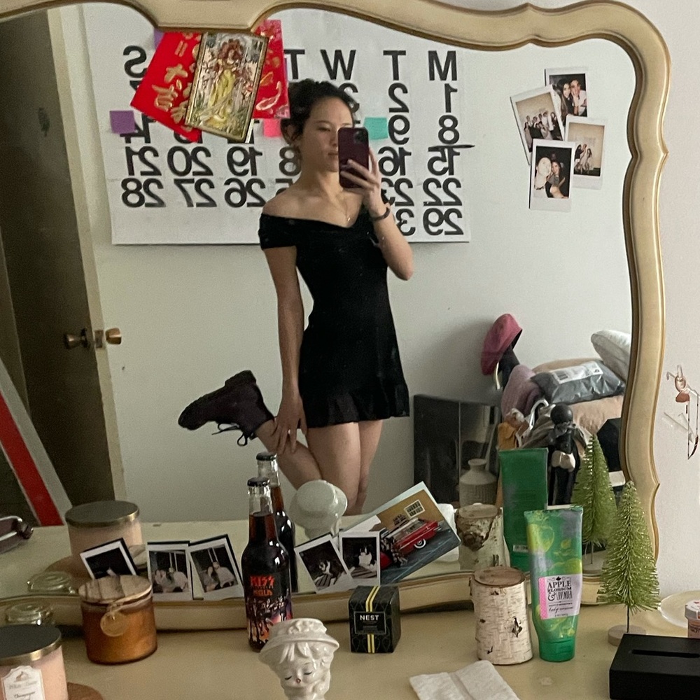 Vintage Papaya Black Dress